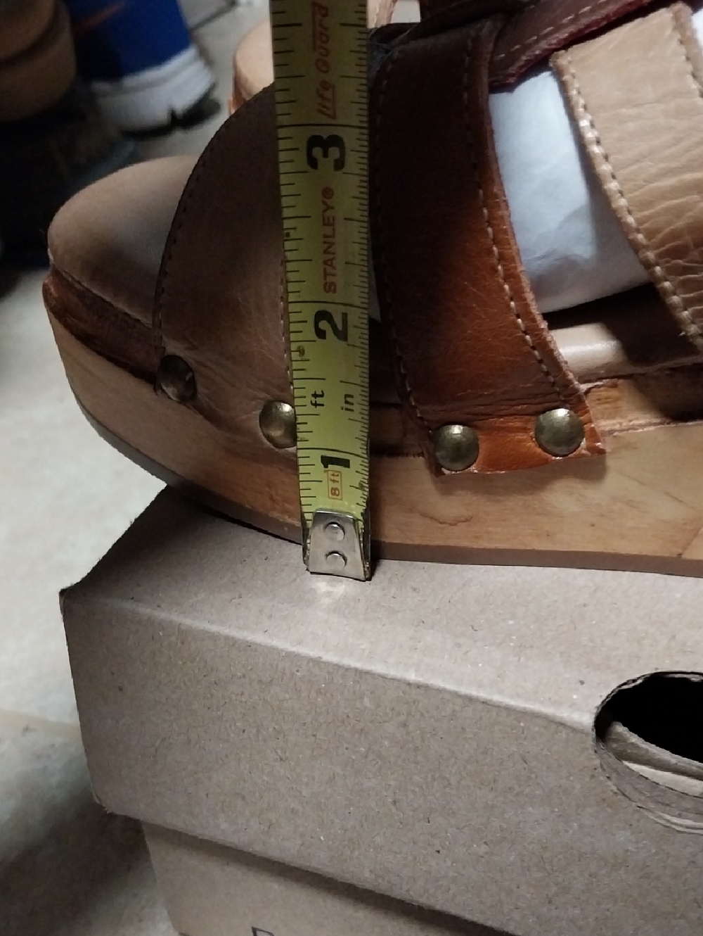 Bed Stu Tan, Brown & Camel Leather Platform Sandals - Picture 7 of 10